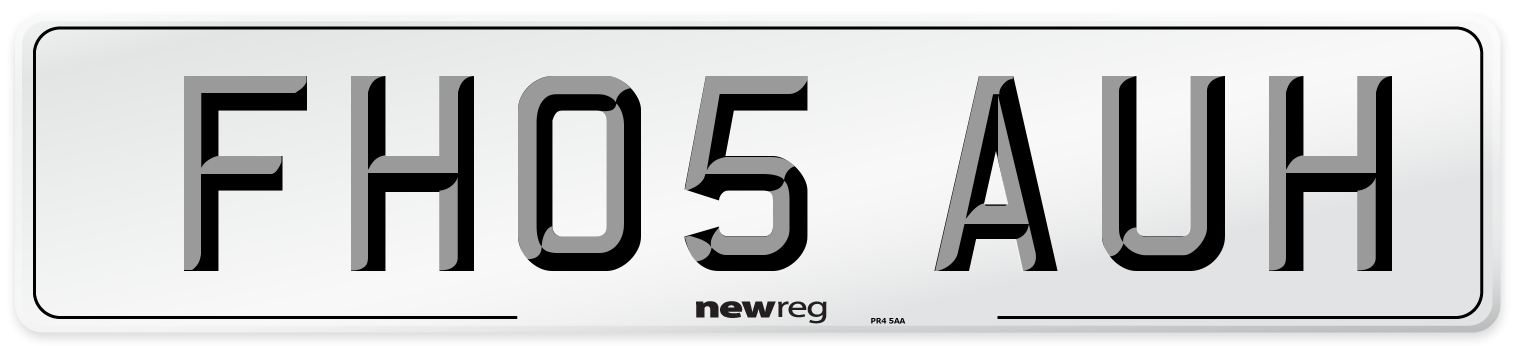 FH05 AUH Number Plate from New Reg